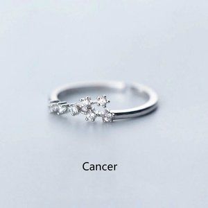 *925 Sterling Silver Zodiac Resizable Ring-Cancer